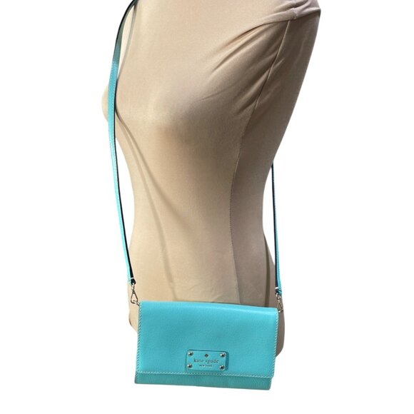 Kate Spade Crossbody Bag Purse Teal Blue Small Travel Adjustable - Picture 1 of 10